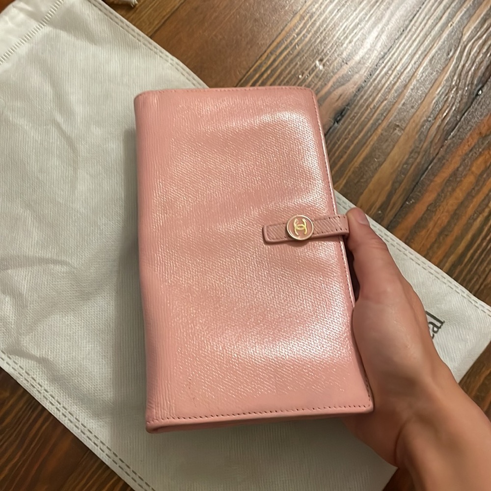 Vintage Chanel long pink wallet